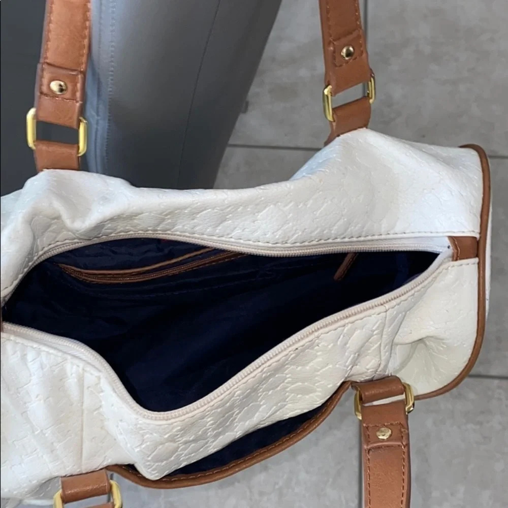 Tommy Hilfiger white tan leather tote-bag - Picture 3 of 14
